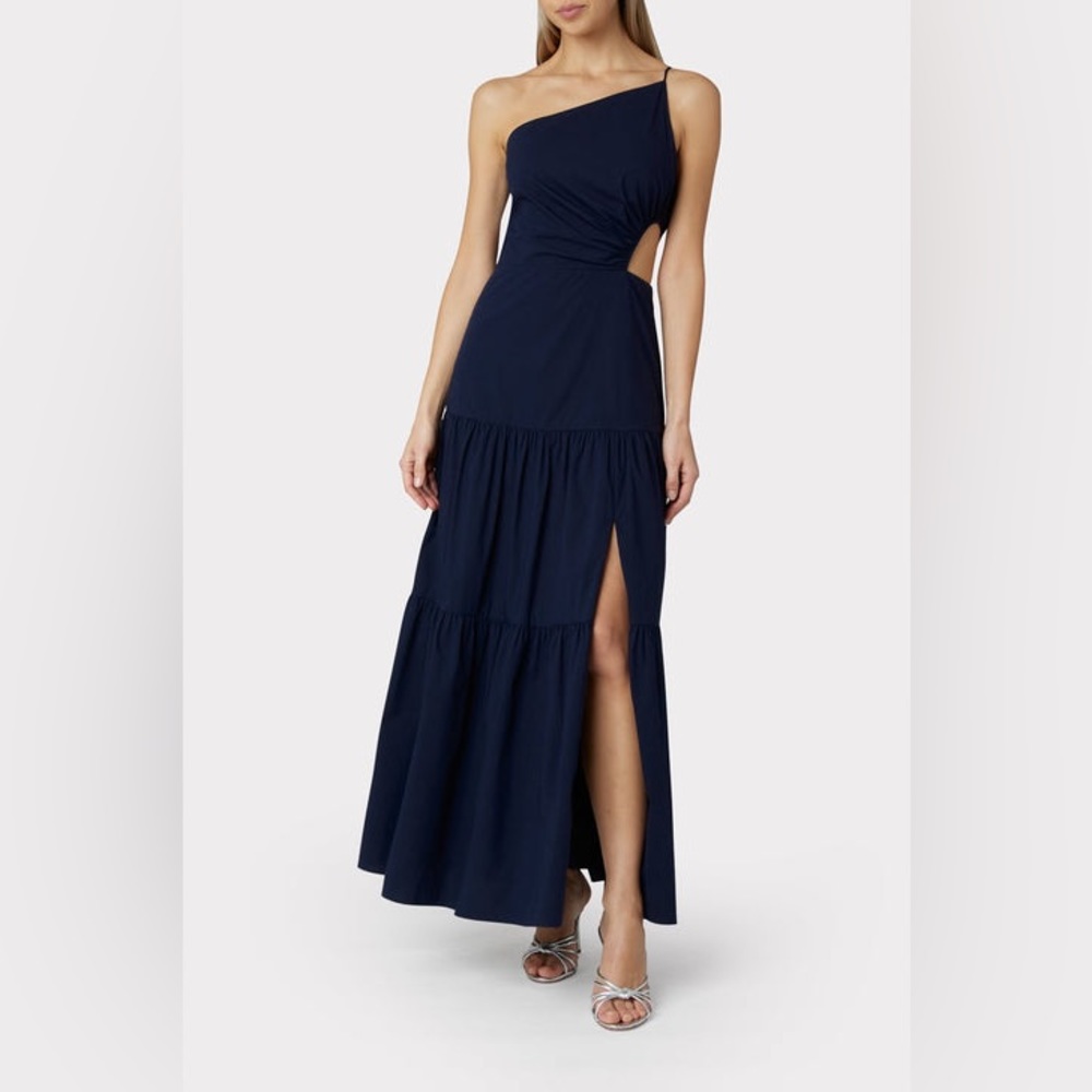 NWOT Milly navy one shoulder dress SOLD OUT everywhere!